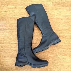 Camper Black Knee-High Boots Low Heel Lug Sole 40